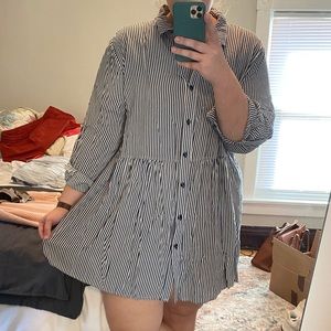 Blue and white dress